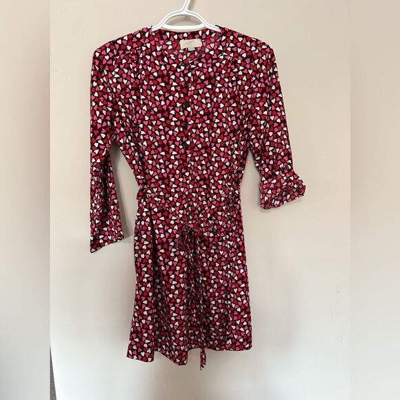 Loft Hearts Long Sleeves Belted Dress - Picture 1 of 11